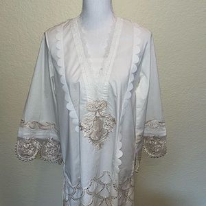 Off White Eyelet Cotton Sana Safinaz Kurti